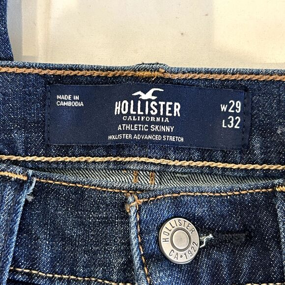 HOLLISTER Athletic Skinny Jeans Mens 29 x 32  Blue Stretch Denim - Picture 5 of 7